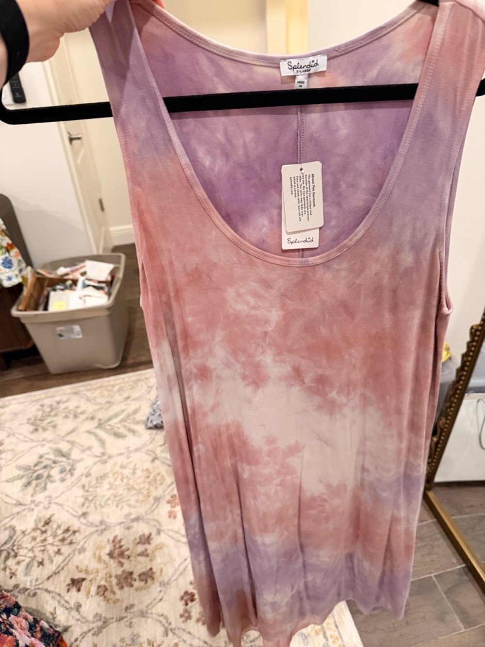 Splendid Pink and Lavender Tie-Dye Tank